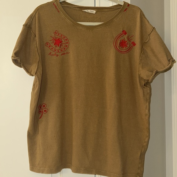 Free People WE THE FREE Horsin’ Around Embroidered Tee Shirt - Picture 6 of 9